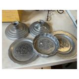 Lot Of Snowbird Pewter Plates and Candle Holders