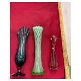 3 Art Glass Vases