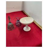 Candy Dish and Two Painted Bells