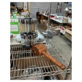 Spice Rack, Meat Hammer, and Candy Dish Lot