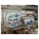 Two Piece East Asian Planter Lot