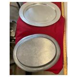 2 Oval Pewter Platter