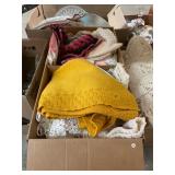 Handmade Antique Linens and Crotchet Box Lot