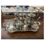 Silver Plate Tea Set and Tray