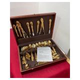 WM Rogers Oneida Gold Flatware Set