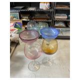 7 Colored Glass Stems