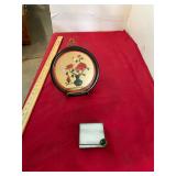 East Asian Stone Jade Piece and Stained Glass Box