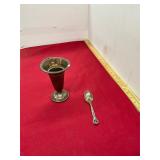 Weighted Sterling Vase and Sterling Spoon