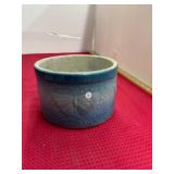 Antique Salt Glazed Blue Butterfly Crock
