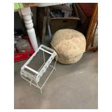Throw Stool and Metal Stand