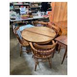 Antique Oak Clawfoot Table and 4 Chairs