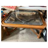 Lead Glass and Oak Coffee Table