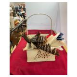 Feathers in Metal Basket