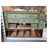 Antique Wooden Carrier with Antique Smalls