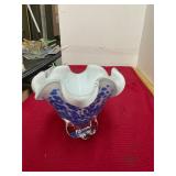 Blue Art Glass Vase