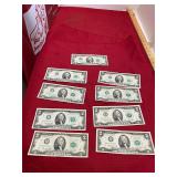 (9) 1976 $2 Bills