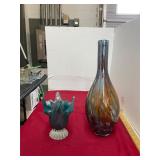 2 Piece Art Glass Lot