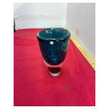 Blue Art Glass Vase