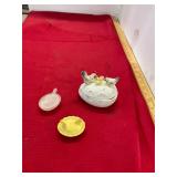 2 Nesting Hen Salts and Trinket Dish