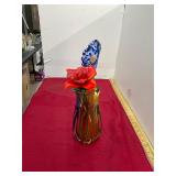 Art Glass Vase and Flowers