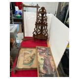 Corner Shelf and Antique Frames