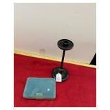 Vintage Jewelry Box and Metal Tole Candlestick