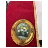 Oil on Board Signed Painting a Clock
