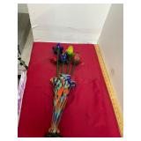 Art Glass Vase and Flowers