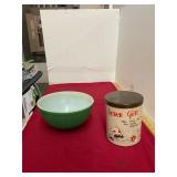 Vintage Pyrex Bowl and Tin