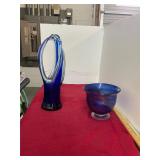 Blue Art Glass Lot