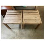 2 Crate and Barrel Teak End Tables