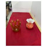 2 Piece Art Glass Lot