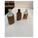Small Antique Bottles Original Paper Labels