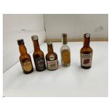 5 Vintage Airplane Bourbon  Shooter Bottles