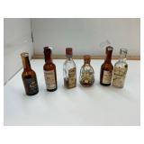 6 Vintage Liquor Shooter Bottles