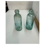 Two Antique Hutch Blob Top  Bottles
