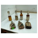 7 Vintage Whiskey Airplane Bottles