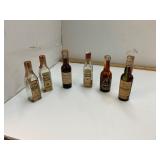 6 Glass Airplane Liquor Bottles