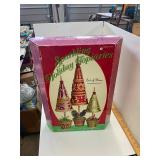 Set of Three Sparkling Holiday Topiaries