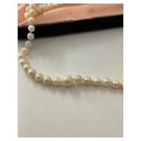 14k White Gold Clasp Pearl Necklace