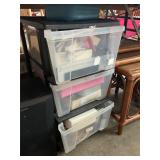 Office Supplies in Storage Bins