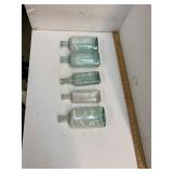 Lot of 5 Antique Medicine Syrup Bottles