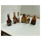 Lot of 6 Vintage Whiskey Glass Airplane Bottles