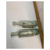Two Antique Ballast Torpedo Rounded Bottom Bottles