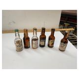 6 Vintage Whiskey Bourbon Glass Airplane Bottles