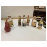 7 Vintage Liquor Airplane Bottles