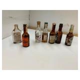7 Glass Vintage Bourbon  Airplane Bottles