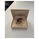 Vintage Amethyst Gold Filled Pin