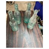 Lot of 4 Antique Bottles Two Blob Tops