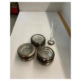 Sterling and Silver Plate Ring Coasters lot